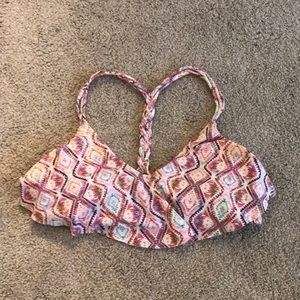 Tie dye patterned bikini top